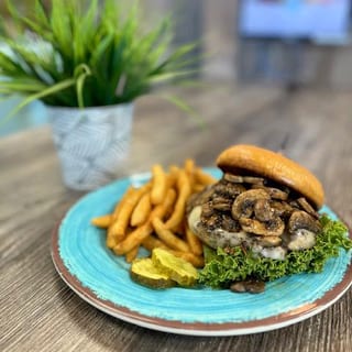 Mushroom Swiss Burger